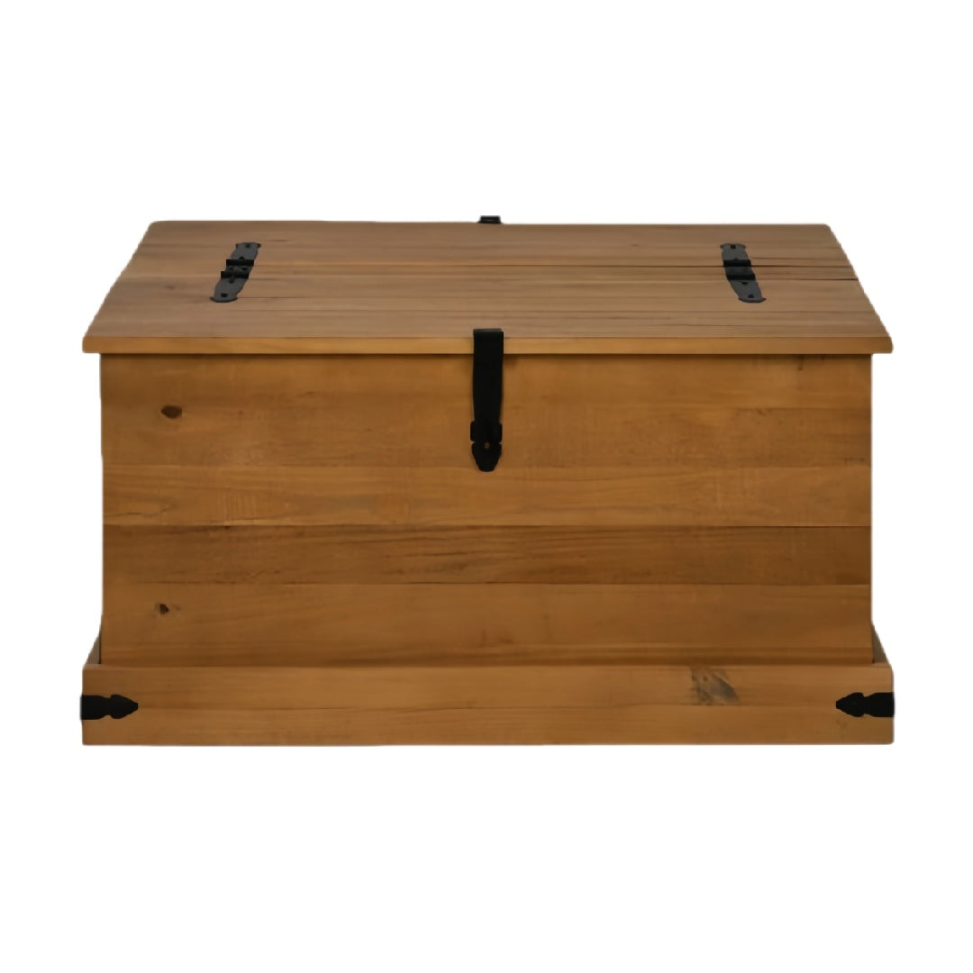 Solid Wood Storage Chest with Lift-Top Lid
