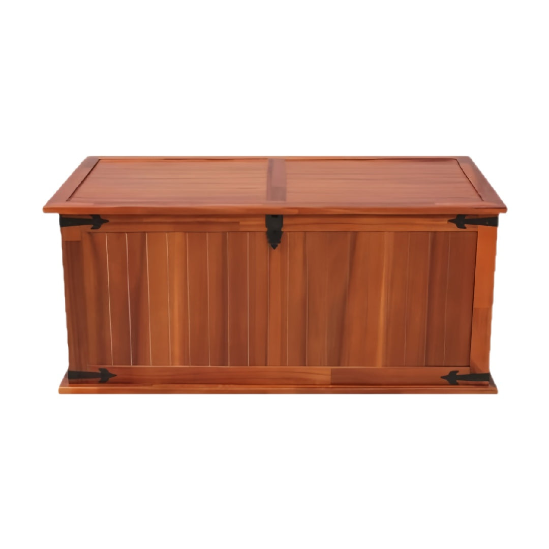 Solid Wood Storage Trunk with Metal Hinges