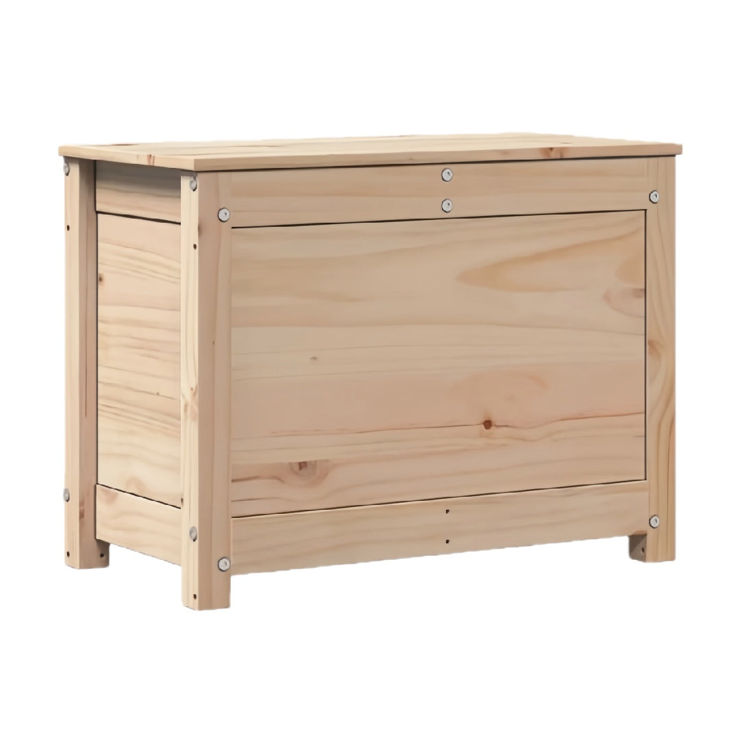 Solid Wood Storage Chest with Hinged Lid, Rectangular Storage Box